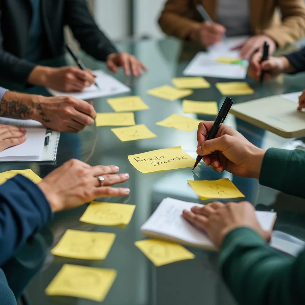 Sesión de brainstorming intensiva en ConsultoríaExitosa