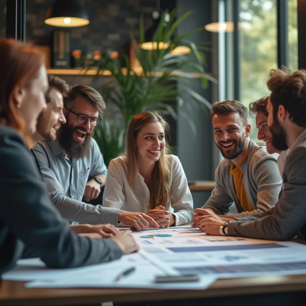 Equipo de ConsultoríaExitosa colaborando en una estrategia para clientes